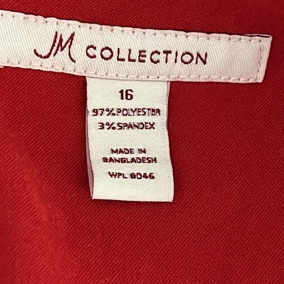 JM Collection Red Button Down Jacket Size 16. - Picture 10 of 13